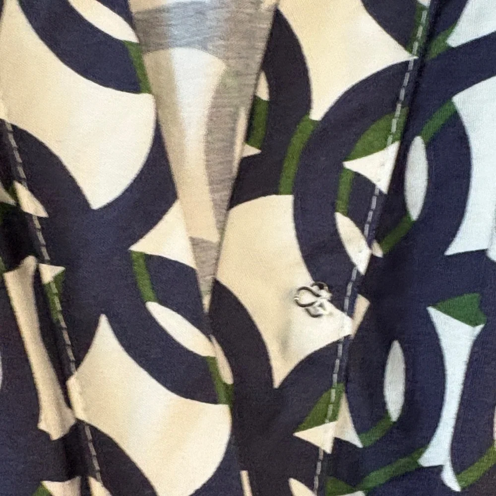 Anthropologie Navy & White Geometric Maxi Dress - Picture 5 of 6